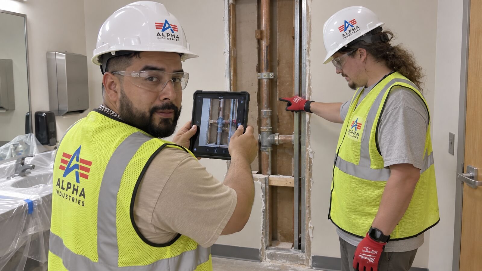 Alpha Industries lead training a crew member on site